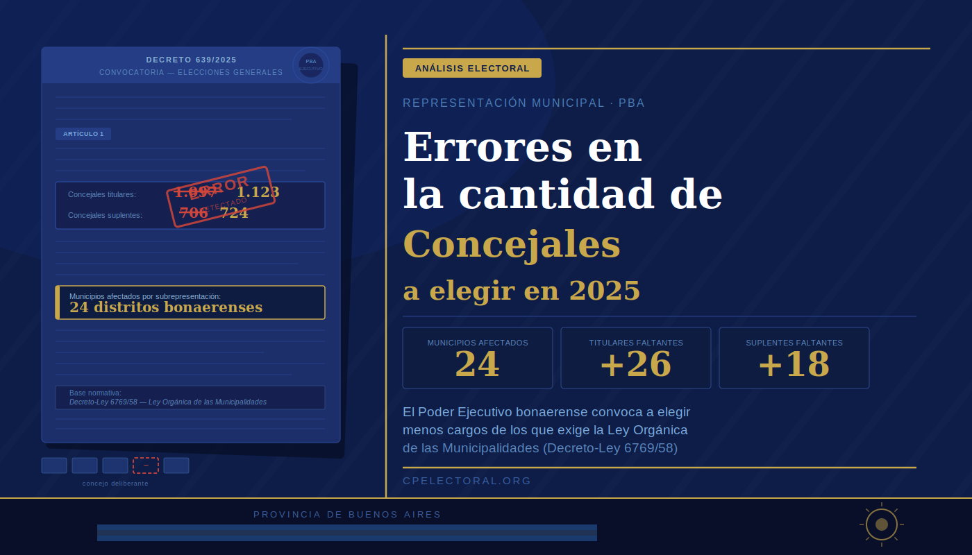 Errores respecto de la cantidad de Concejales a elegir en 2025