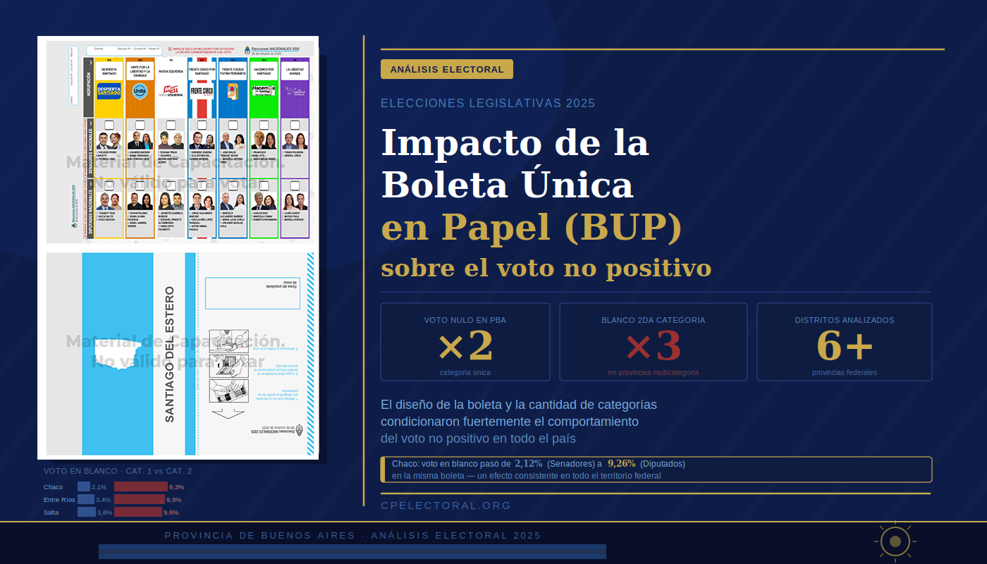 Elecciones Legislativas 2025 – Impacto de la implementación de la Boleta Única en Papel (BUP)
